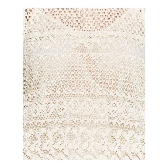 NWT Zara Ivory Contrast Crochet Top with Cami - Picture 3 of 7